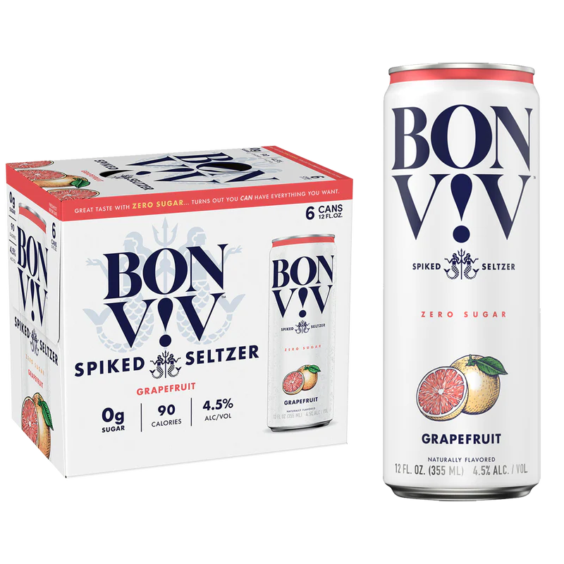 BON VIV Spiked Seltzer Grapefruit 12oz Can x 6 pack