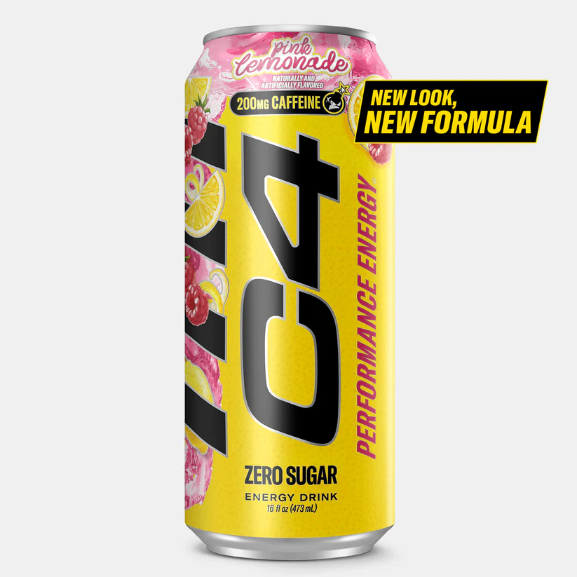 C4 Energy Carbonated Pink Lemonade 16oz x 12 Pack