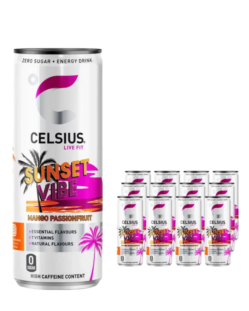 Celsius Sunset Vibe Mango & Passion Fruit Energy Drink 12 x 355 ml