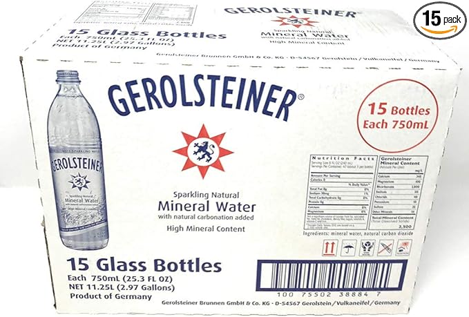 Gerolsteiner, Water Mineral, 25.3 Fl Oz, 15 Pack