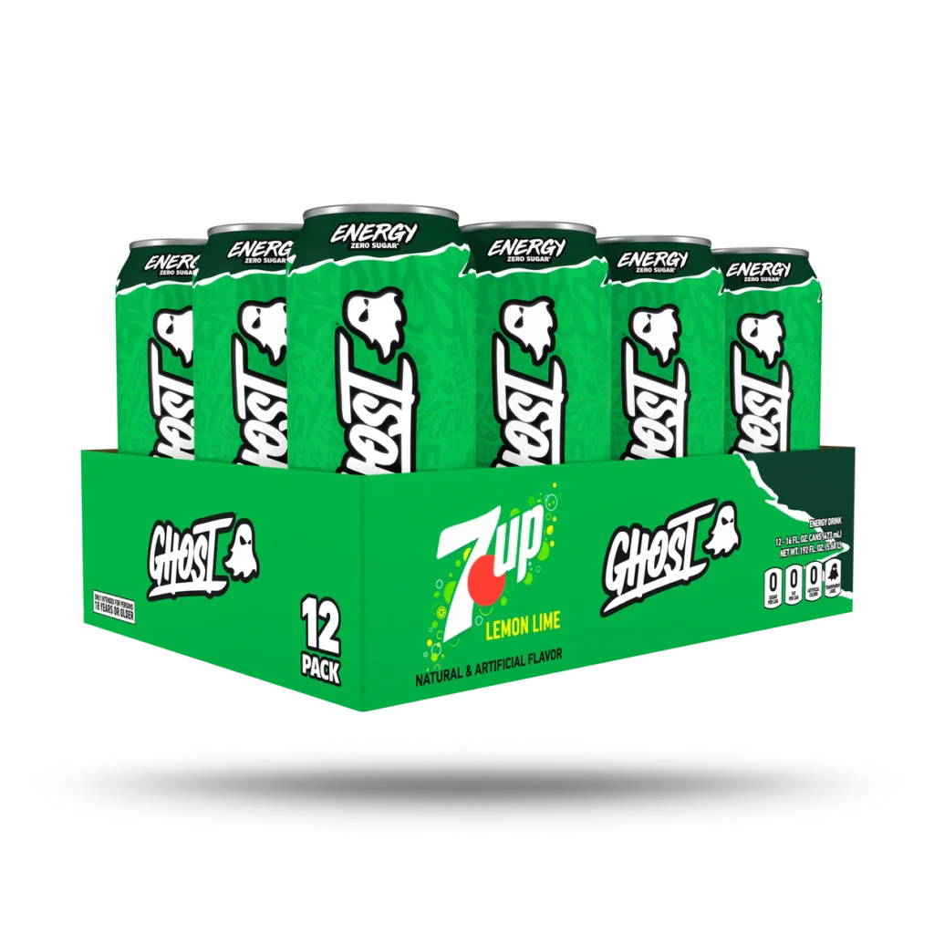 Ghost GHOST x 7UP zero sugar energy drink 16oz x 12 pack