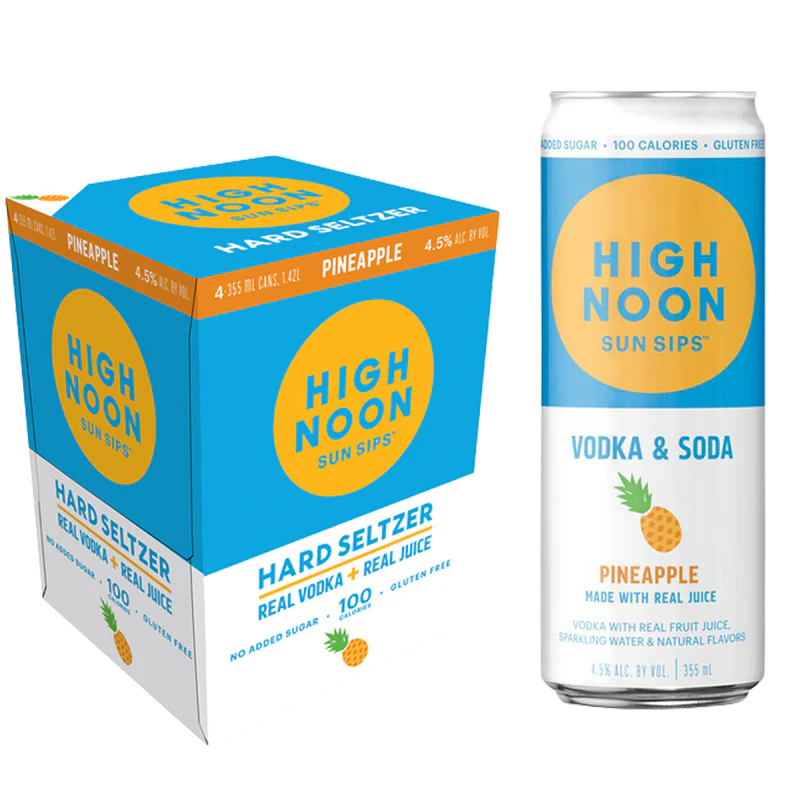High Noon Pineapple Vodka Hard Seltzer 4pk 12oz Cans