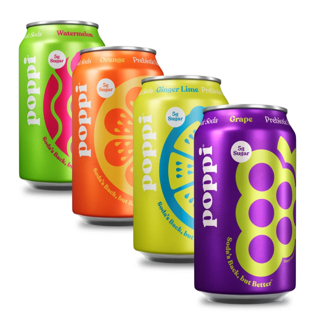 Poppi Prebiotic Soda, Beach Party Variety, 12oz x 12 Pack