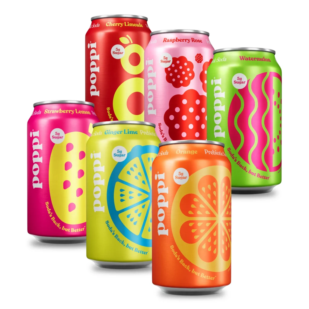 Poppi Prebiotic Soda, Fun Favorites Variety, 12oz x 12 Pack