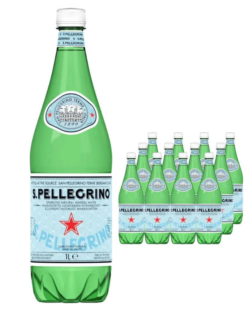 San Pellegrino Sparkling Mineral Water Glass Bottle 12 x 1 L