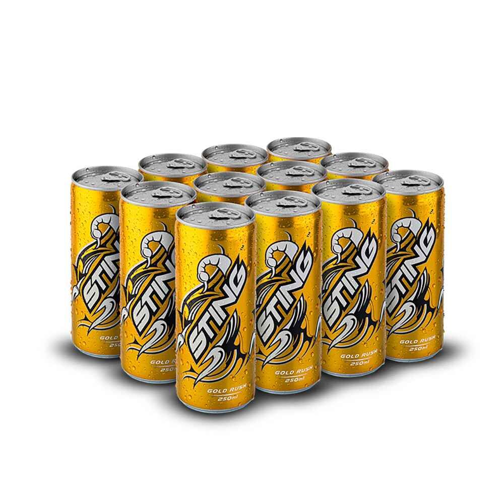 Sting Gold Rush Energy Drink cans 250ml x 12 Pk
